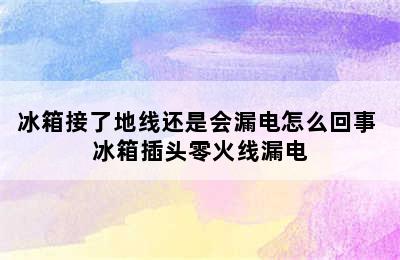 冰箱接了地线还是会漏电怎么回事 冰箱插头零火线漏电